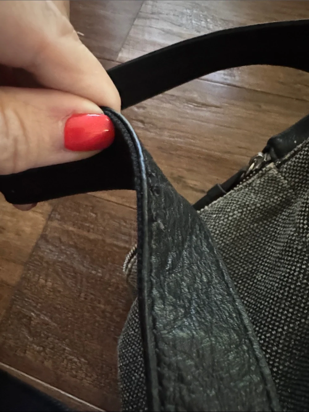 Toms Gray Canvas and Black Leather Backpack - Stylish Everyday Bag
